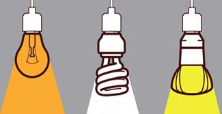 Lâmpadas sustentáveis.