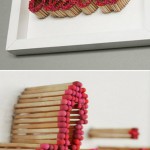 Decoração com caixas e palitos de fósforo